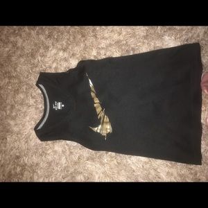 nike black & gold dri-fit tank